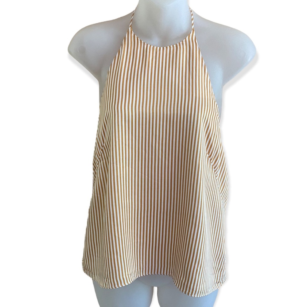 Revolve AFRM • Yellow Striped Halter Swing Tank